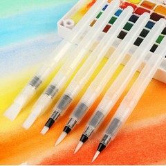 9PCS Water Soluble Pigment pen Soluble Flexible Durable Portalbe Brush Pen for