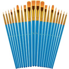 Paint Brushes Set for Acrylic Painting, 20 Pcs Oil 7.7 inches, Blue