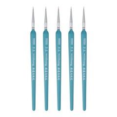 HARFINGTON 5pcs Detail Paint Brushes 3mm Pointed Tip 180mm 00000# 3mm, Blue