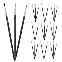 30Pcs Miniature Paint Brush Set Reusable Nylon Wood Black for Decoration Art