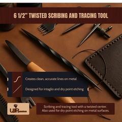 UJ Ramelson Twisted Scriber Tool Needle for Intaglio and Dry Point Etching, M…
