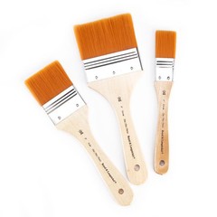 – 3 Pack Golden Taklon Paint Brushes, Assorted Sizes