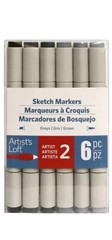 Artist’s Loft™ Tone Sketch Markers Level 2 – 6 count Package