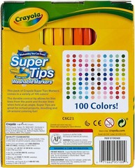 Super Tips Marker Set (100ct), Washable Fine Point Markers for Kids & Adults