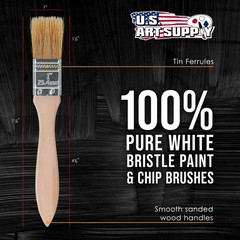 U.S. Art Supply 36 Pack of 1 inch Paint and Chip Brushes 1-inch, White