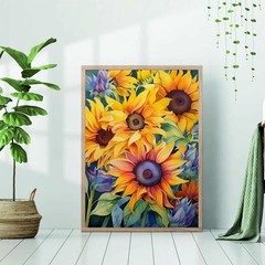 NebuIuxe Sunflower Diamond Painting Kit, Colorful Floral DIY Craft, Art Kits …