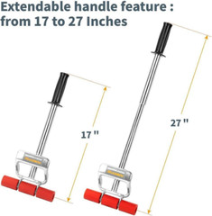 POWERTEC Extendable Floor and Wall 17"-27" Extendable, Silver/Red