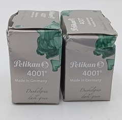 Pelikan 4001 Ink Dark Green 30ml, 1 fl. oz Bottle Lot of 2