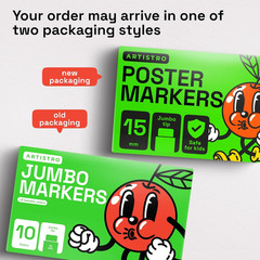 ARTISTRO Poster Markers Jumbo Set Acrylic Markers with 15Mm Wide Jumbo Tip for M