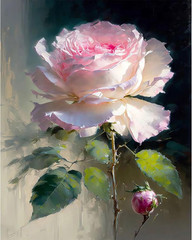 Xackcme Rose Paint by Numbers for Adults – Flower Paint by Number on Canvas