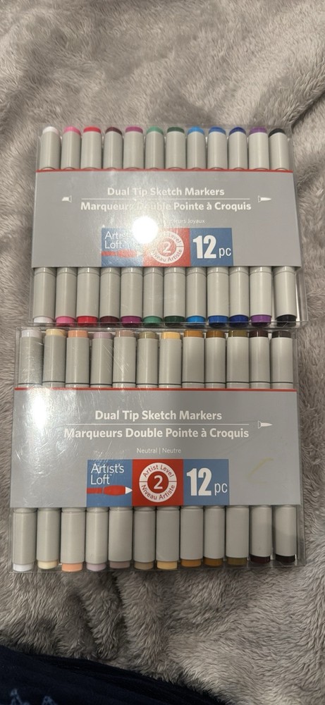Lot of 2 ARTISTS LOFT 691936 LEVEL 2 DUAL TIP SKETCH MARKERS ARTIST NEW- 12pc