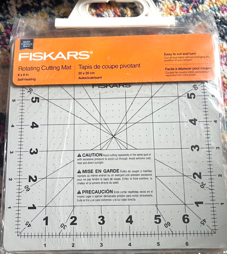 Fiskars Rotating Cutting Mat 8″ x 8″ Self Healing Gray 1065501 New