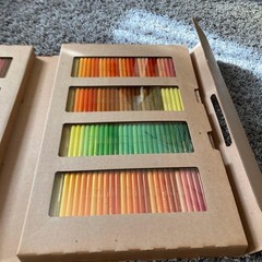 FELISSIMO Watercolor Colored Pencils Set 200 Colors with Case Used Green