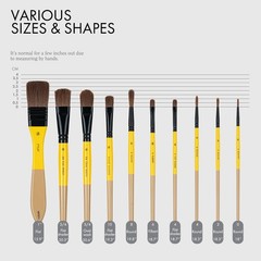ARTIFY 10 Pieces Paint Brush Set, Intermediate Large, Yellow – Horse Hair