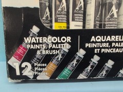Grumbacher 2010 Academy Watercolor Paint Set with Palette & Brush 12 Colors