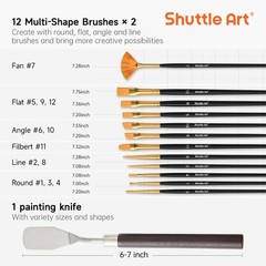 100 Colors Acrylic Paint, 2oz/60ml Bottles, Include 2 Sets of 12 Paint Brushe…