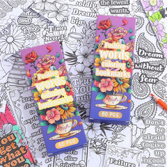 60 PCS Inspirational Quotes Coloring Bookmarks, DIY Coloring Book Markers Mot…