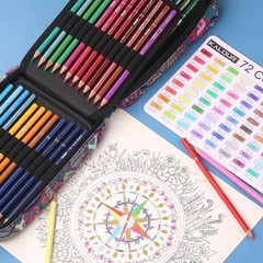 72 Colored Pencils With Zipper Case Metallic & Soft Core Art Set for Adults Kids