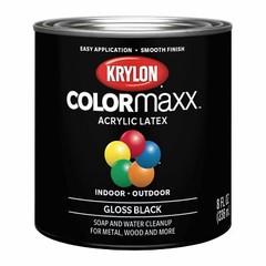 Krylon COLORmaxx Gloss Black Acrylic Latex Brush On Paint 8 Fl Oz 1 Pack