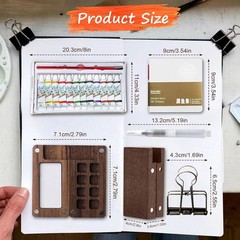 Mini Watercolor Paint Set Pocket Travel Water Color Set with 16 Color Sketchbook