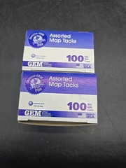 Gem Map Tacks, Plastic, Assorted, 3/8″, 200/Box (GEMMTA)