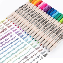 18pcs Outline Shimmering Markers with Metallic for Fun Art Drawing Craft DIY