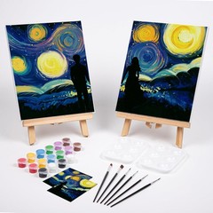 VOCHIC Couples Paint Party Kits Pre Drawn Canvas for Adults for Paint and Sip Da