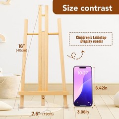 3 Pack 15 Inch Wood Easels, Easel Stand for Painting Canvases, Art, and Craft…