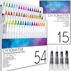 54 Watercolor Pens Set | Including 15 Page Pad & Online Video Tutorial Series…