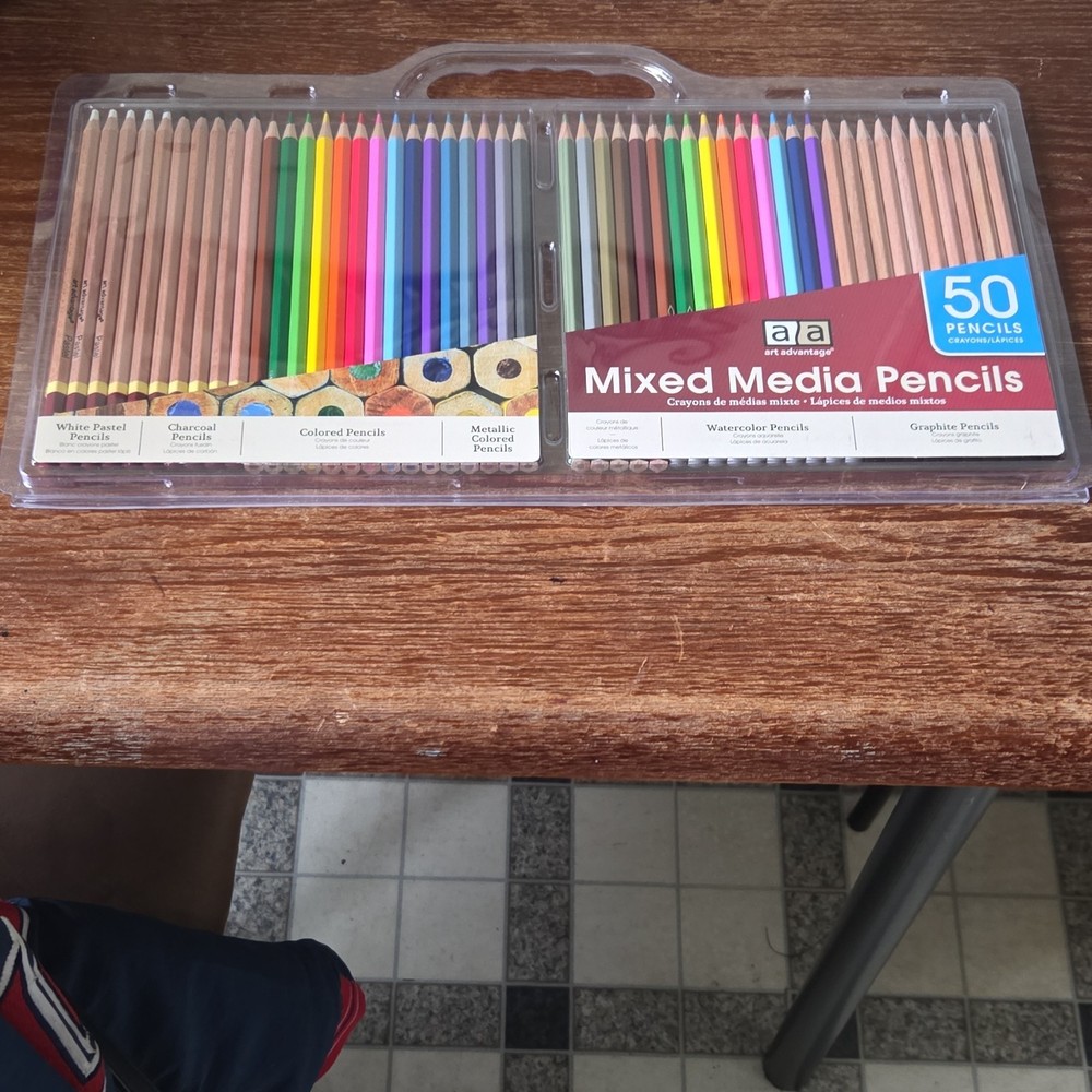 Art Advantage Mixed Media Pencils Set 50 Multicolor Metallic Pastel 3050-50