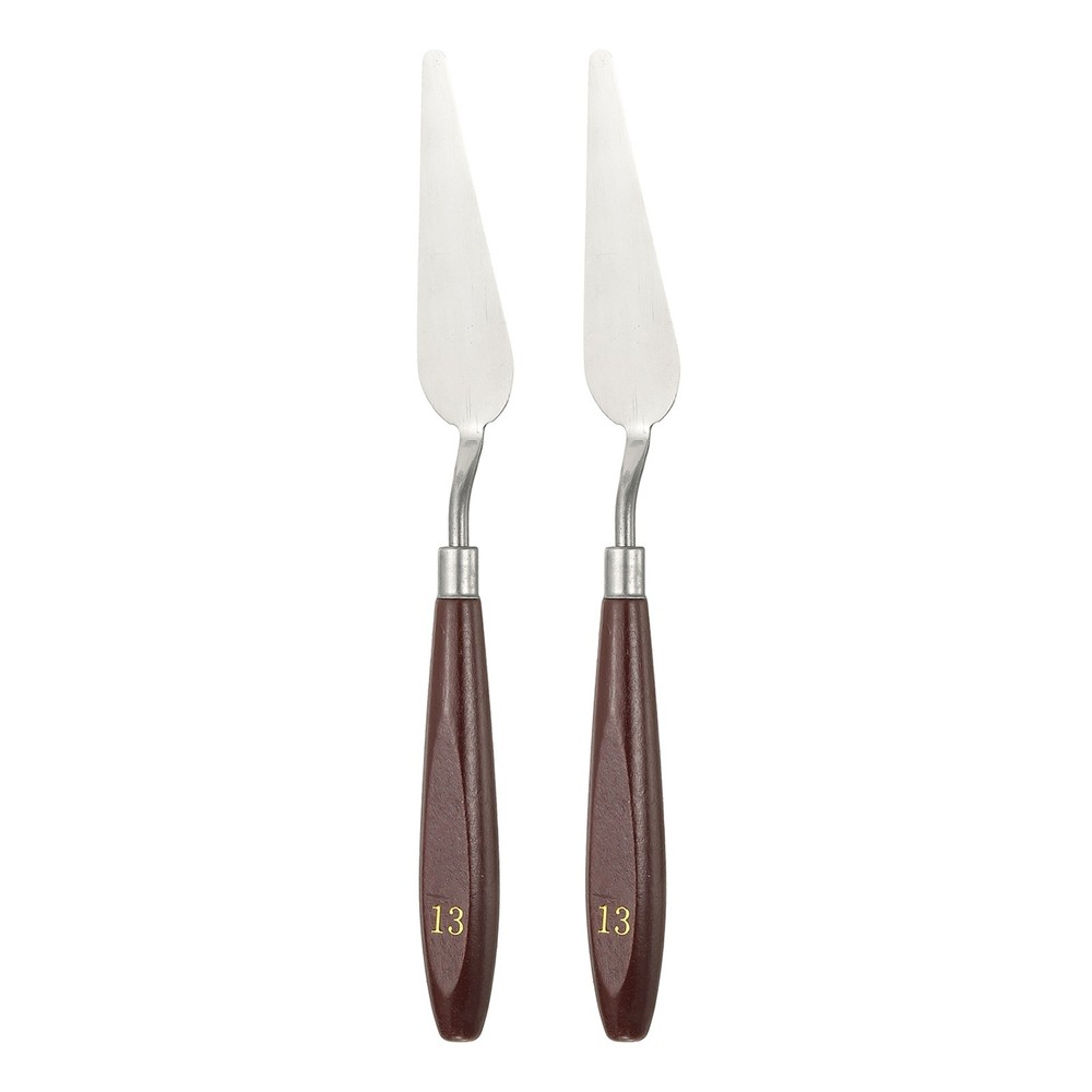 2pcs Painting Palette Knife 3.31 x 0.94 Inch Stainless Steel with Wood Handle