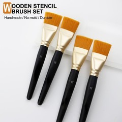 1.5 Inch Craft Brushes 4 Pack, Acrylic Oil Face Mask Painting, Black