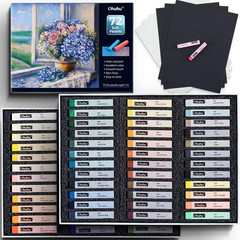 72 Long Chalk Pastel Set: 72 Pastel Colors Chalk Markers for Artists 4 Fluoresce