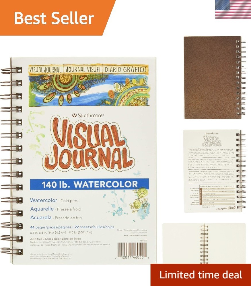 Artistic Wire Bound Journal – 140lb Paper, Perfect for Watercolors & Collages