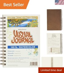Artistic Wire Bound Journal – 140lb Paper, Perfect for Watercolors & Collages