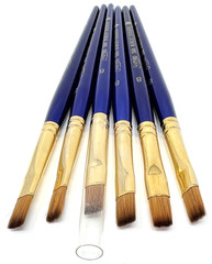 Lot of 6 Robert Simmons Sapphire Prof Artist Paint Brush S60 8 Shader