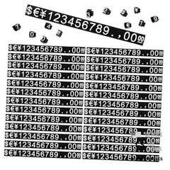 50 Sets Price Display Cube Number Letter Price Tag Cube Blocks White