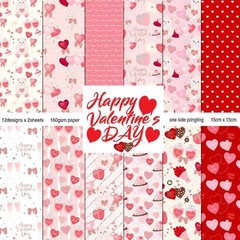 Happy Valentine’s Day Scrapbook Paper Pad – 24 Sheets 6×6 inch Love Pink