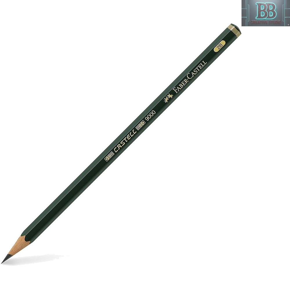 Faber-Castell 9000 2B Graphite Pencil – Break-Resistant for Artists and Students