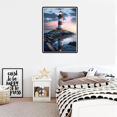 VeGuude Diamond Onesize, Beach and Lighthouse (VG-ZSH-031) [11.8×15.7 inch]