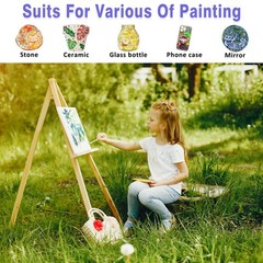 Acrylic Glass Paint Set with 6 Brushes, 1 Palette, 12 Colors Stain Glass Paints