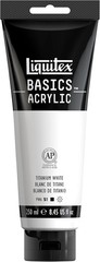 Basics Acrylic Paint, 250ml Titanium White, Satin Finish, Fade Resistant