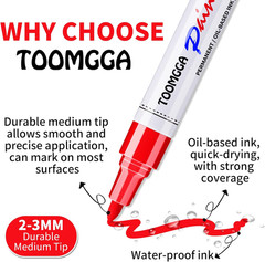 Paint Pens Paint Markers Red – Permanent Markers Oil Based for Metal Wood,Pens f