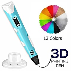 3D Printing Pen Set 3D Drawing Pen with Led Display 12 Color Filament Kid Gift