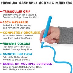 The Pencil Grip Magic Stix Washable Acrylic Markers For Kids And Teens 36