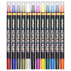 Acrylic Paint Markers Dual Tip (12 Pack) – Acrylic Markers Paint 6mm – 12 Pack