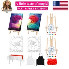 112 Pcs Sip and Paint Kit for Adults Date Night Pre Drawn Canvas Paint Kit fo…