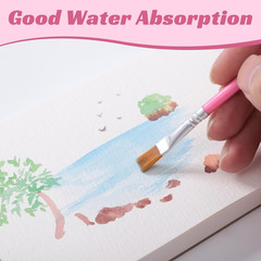 30 Sheets Watercolor Paper Pad with 2 Pcs Watercolor Brush, 140 Lb/300 GSM Water