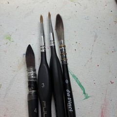 4 Watercolor Brushes, Used Once