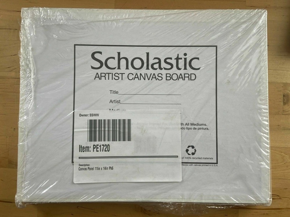 6 Pack – Scholastic Artist Canvas Board Panel By Fredrix 11×14″